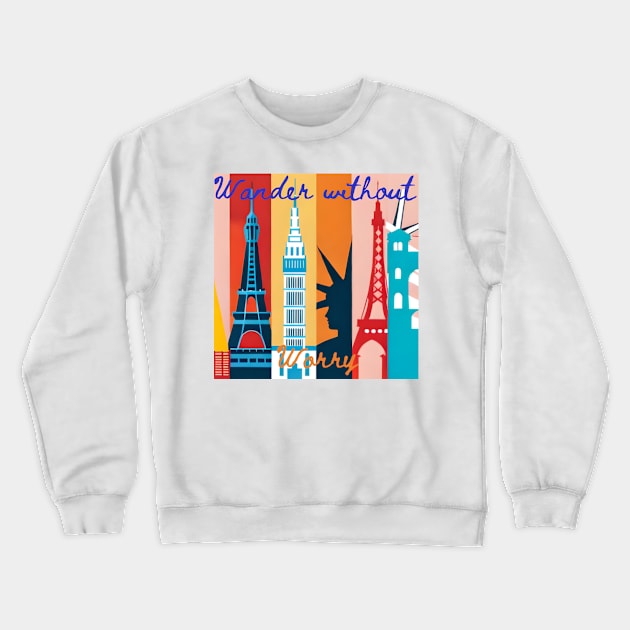 Wander Without Worry Crewneck Sweatshirt by Weird Lines